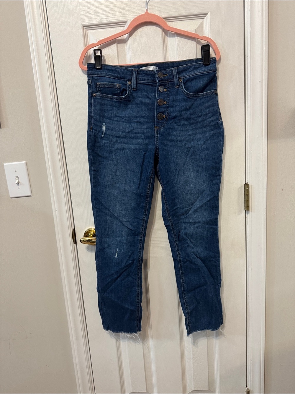 Lauren Conrad Dark Blue Women’s Jeans with Button Fly